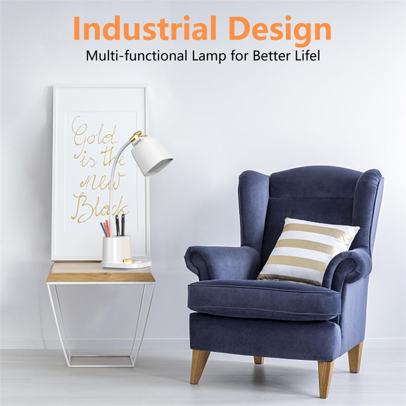 Asilee Desk Lamp, White