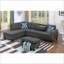 Canapé modulaire de 98 po de largeur faisant face à la gauche Chaise avec repose-pieds avec rangement | Petits espaces | Gris foncé | Lin-1940516946