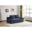 Velours côtelé bleu foncé confortable, idéal pour plusieurs décors relaxants, siège profond, coussin réversible, rembourrage haute densité, espaces de vie sans assemblage requis, requis-120473066