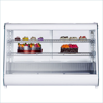 6.5 Cu.Ft Commercial Display Refrigerator, Single Door Merchandiser Cooler with LED Lighting, Double Glass, Universal Wheels, Countertop/Floor Design, Perfect for Cake, Pastry, Bakery, Restaurant