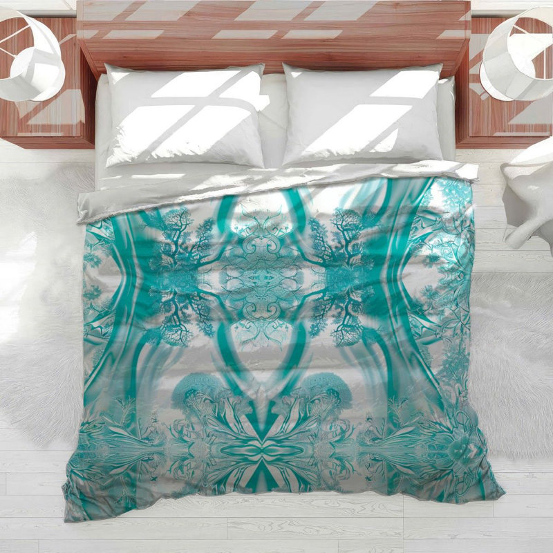 Nature Symmetry Bedding Abstract Comforter Intricate, Twin Comforter