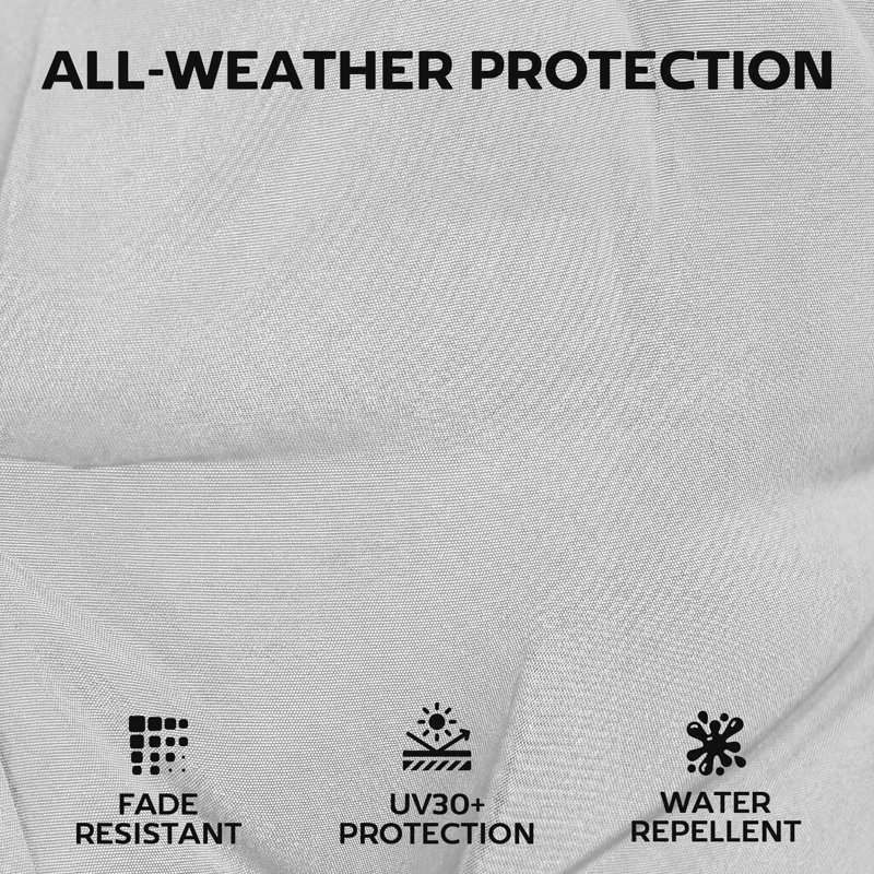 Outsunny Garden Chair Cushions Waterproof Set of 4, Light Grey