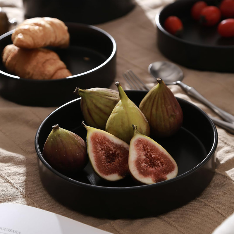 Ensemble de 4 bols à pâtes en pierre Stone Lain Celina, ustensiles de cuisine pour la maison, noir