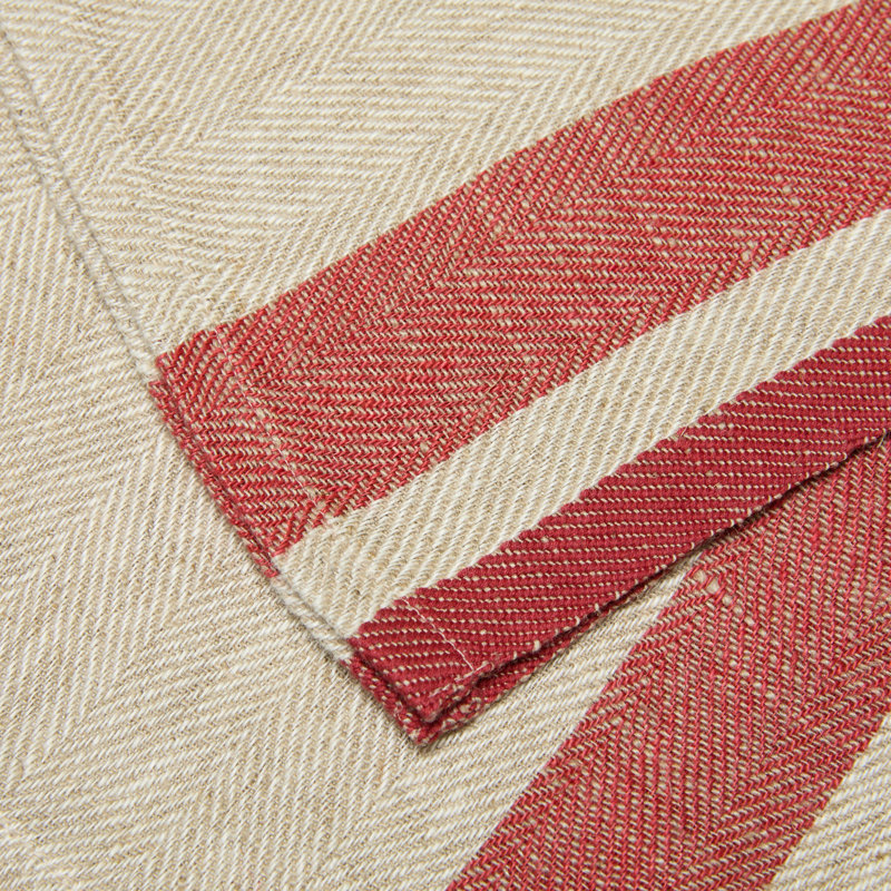 Gordes Napkins - Red/Natural - 20" x 20" - Set of 4, Red/Natural