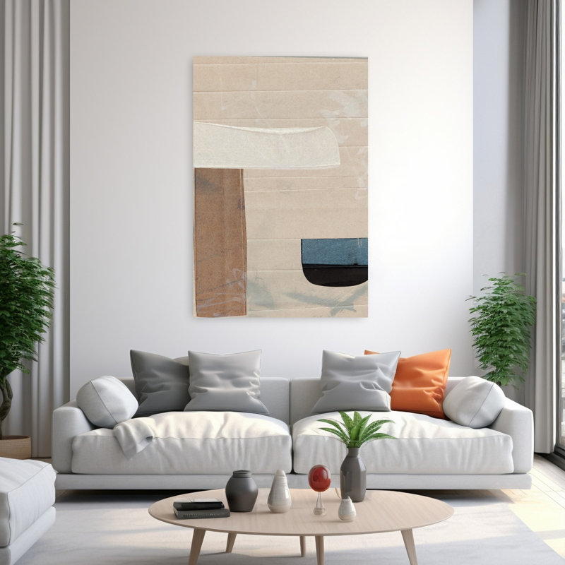Art contemporain abstrait géométrique contemporain, H 60 po x l 40 po
