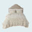 Tufted Cotton Chenille Medallion Fringe Coverlet Mini Set Taupe Full