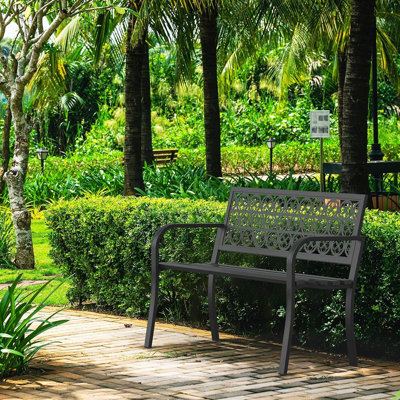 Garden Bench, 660Lbs Heavy-Duty Porch Bench, Weatherproof Metal Outdoor Bench Suitable For Parks, Terraces, Porches, Gardens. by JES ENTERPRISES