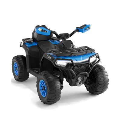 Quad électrique 12 V pour enfants - Double moteur, télécommande parentale, suspension à ressorts, lumières DEL, sans fil, musique USB - Quad extérieur pour les enfants de 3 à 8 ans