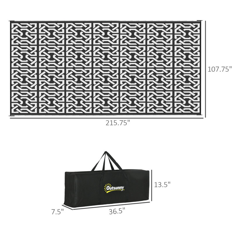 Tapis d'extérieur réversible, Tapis de couloir de 9 pi x 18 pi