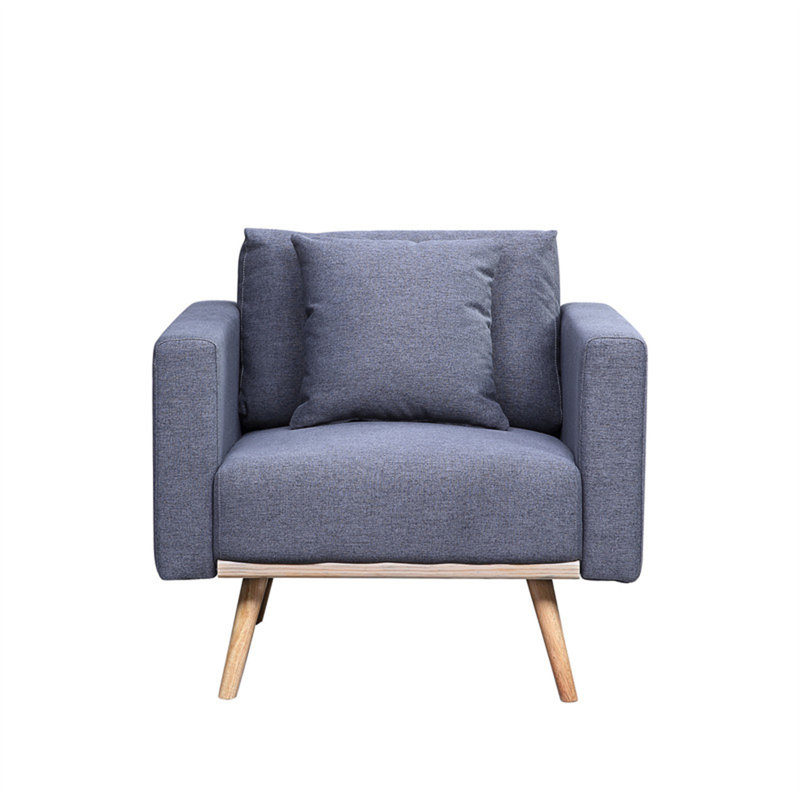 Chaise en tissu gris foncé Elio de 32,5 po avec ports de chargement USB, poches et coussins