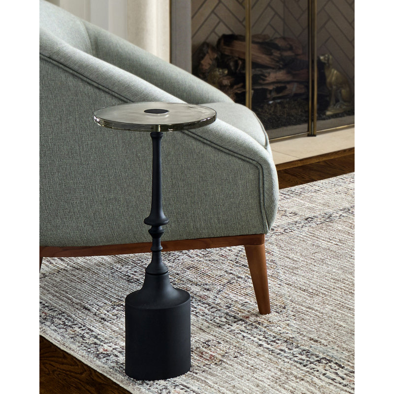 Becki Owens X Livabliss Delfin End Table, Matte Black