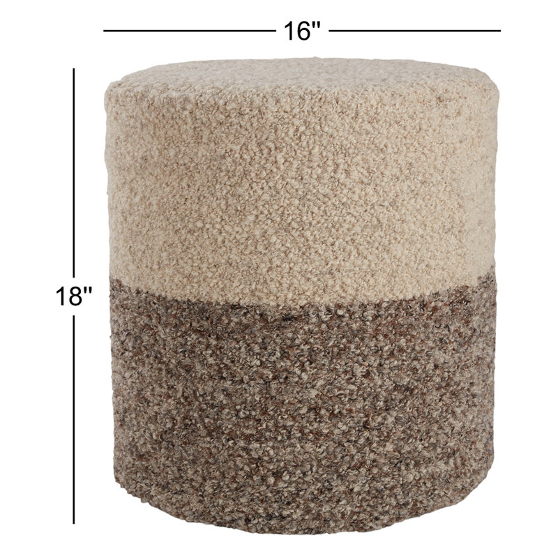 Hatteras Upholstered Pouf, Brown