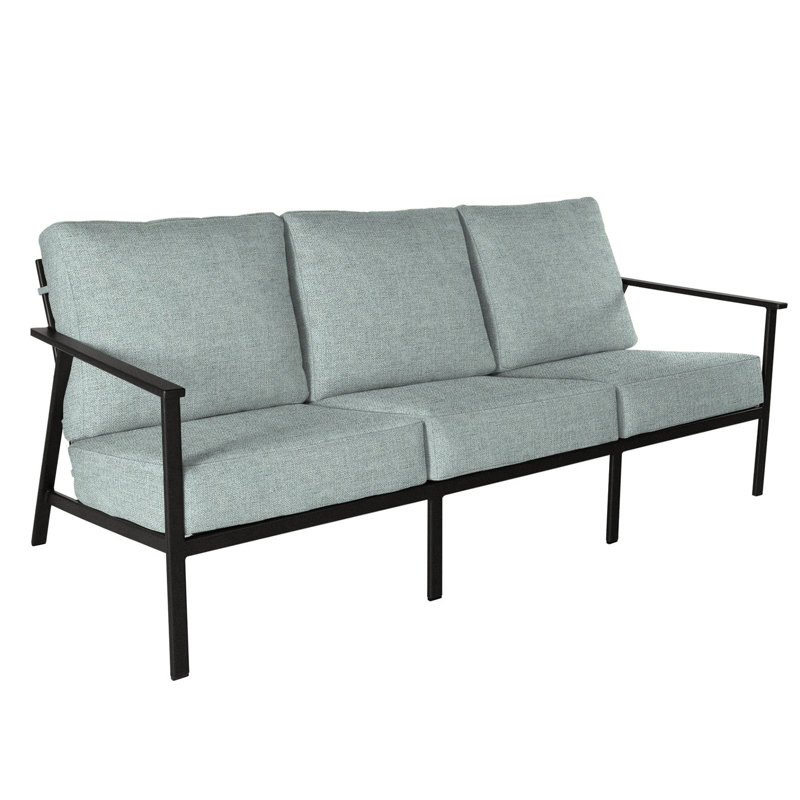 Marin Outdoor 3 - Seat Patio Sofa, Sahara Cafe, Carbon Black