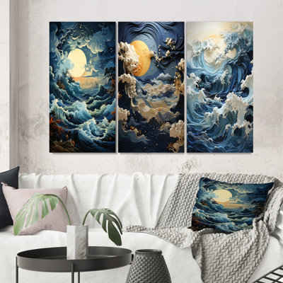 «Ocean Fury Storm», 3 pièces sur toile
