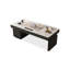 Bureau rectangulaire noir avec 6 tiroirs-109742708