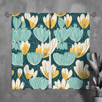 Rideaux à motif floral - 6091