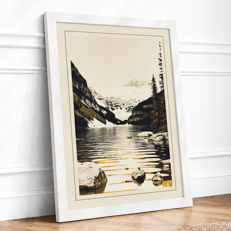 Mountains At Sunrise Japandi - Print, A3 - 42.0 x 29.7 cm, White