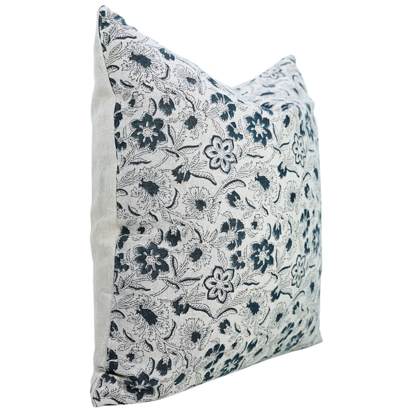 Housse de coussin en coton Floral, H 14 po x l 14 po