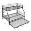 Lit simple superposé au dessus d'un lit double avec lit gigogne en métal, aucun sommier requis, assemblage facile