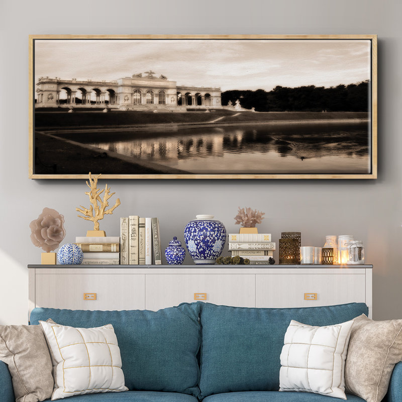 Gloriette Schonbrunn- Framed Canvas, 24" H x 60" W