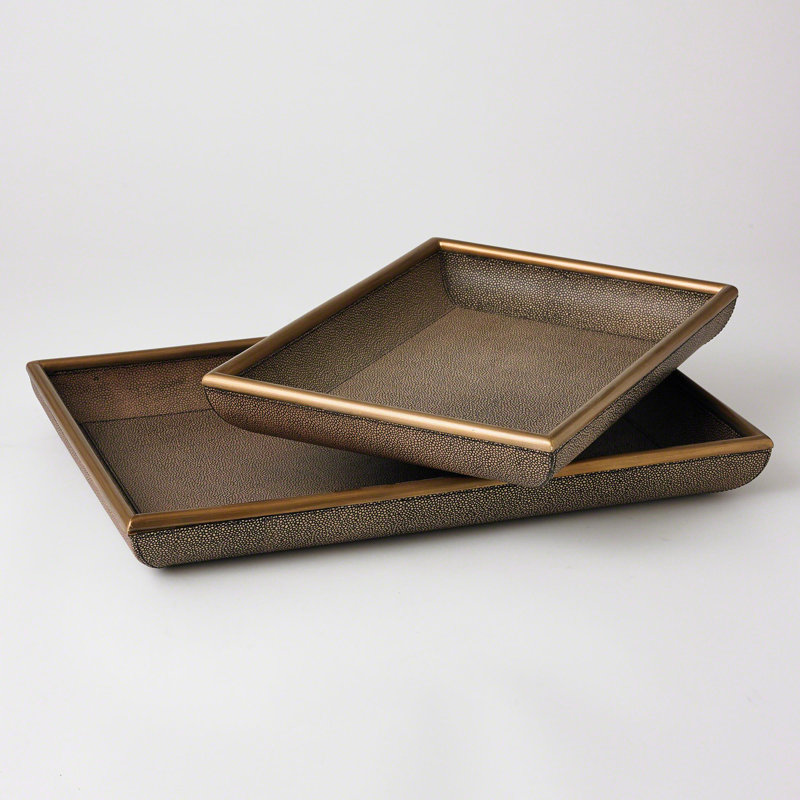 Churchill Tray-Lg, Brown, 2.5" H x 13" W x 18" D