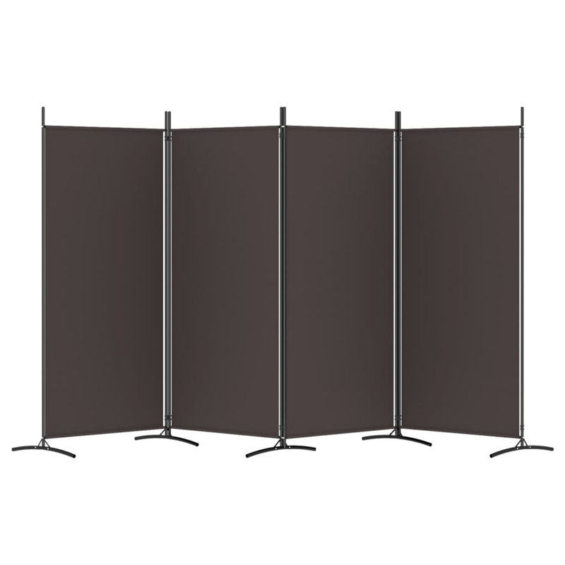 Cloison de séparation pliable 4 panneaux en tissu brun 136,2 x 70,9 po, Brun