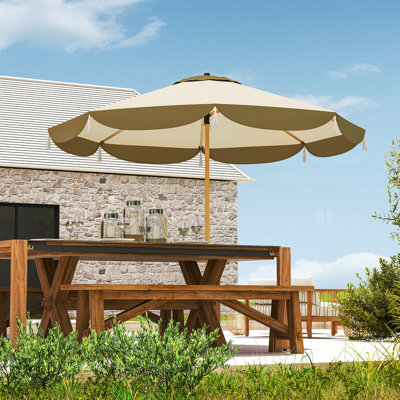 Parasol de terrasse 9 pi avec 8 nervures Outsunny