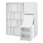 Lit escamotable mural simple avec bibliothèque, armoire supérieure, bureau extensible et rangement latéral-288575068
