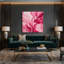 Aquarelle abstraite, art mural sur toile rose-1352856544