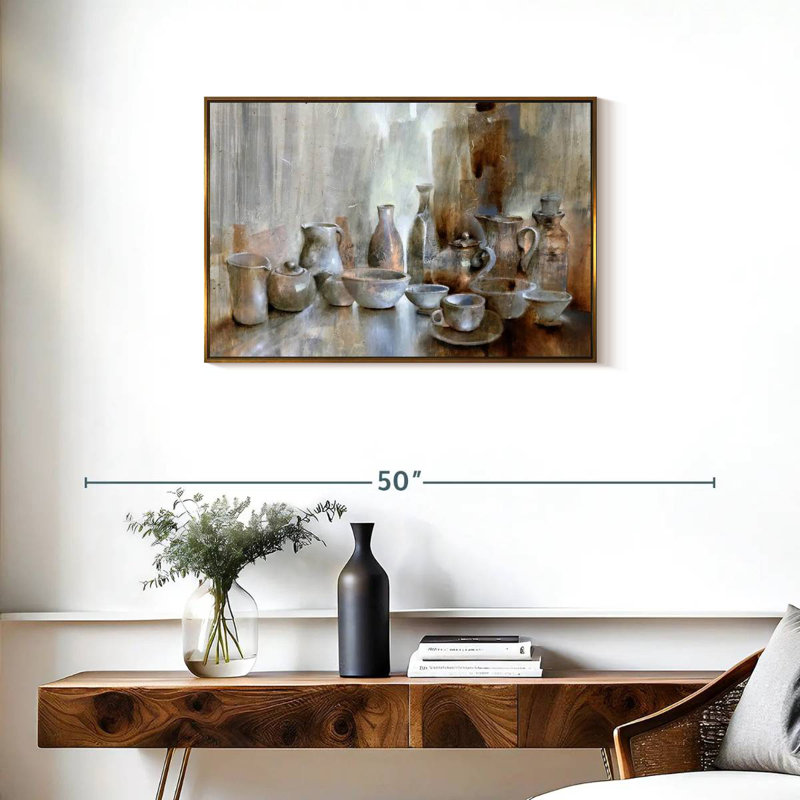Still Life Coffee Time, Cadre flottant doré, 31 po x 21 po