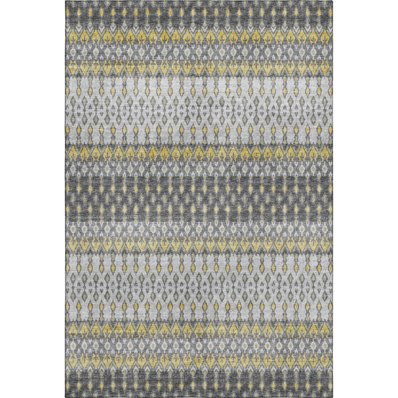 Tapis gris lavable à la machine de qualité supérieure AMF72, Rectangulaire 3 pi x 5 pi