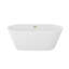 Baignoire autoportante 59 po en acrylique, baignoire autoportante, finition blanc brillant, trop-plein doré et bonde escamotable-126754433