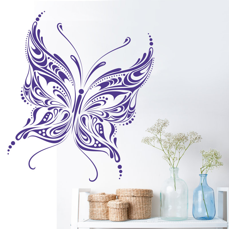 Adhésif décoratif papillon, Mauve
