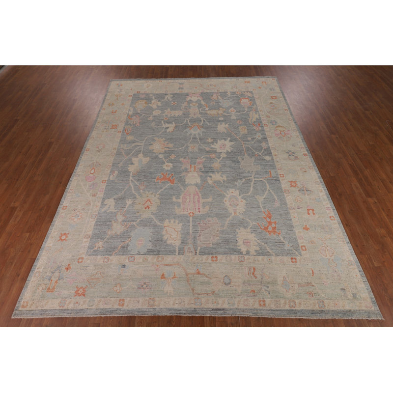 Vegetable Dye Oushak Turkish Area Rug 9