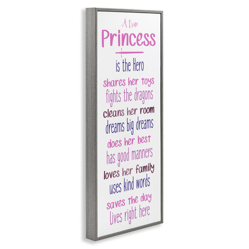 «True Princess Is The Hero», art de la giclée encadrée, conception par Kim Allen, H 24 po x l 10 po
