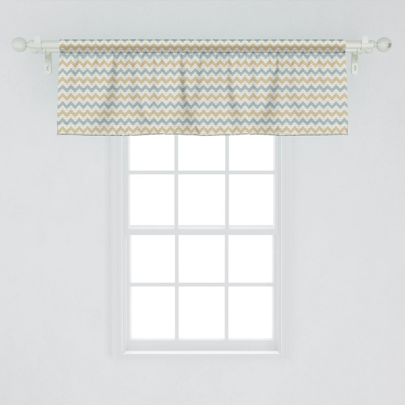 Ambesonne Valance Pack of 2 Herringbone Line Pattern, 54" W x 12" L