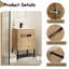 Armoire de salle de bain 24 po avec lavabo - vasque autoportante ou flottante en céramique à charnière en contreplaqué à charnières en contreplaqué à imitation chêne massif imitation chêne 24 po et porte de lavabo polyvalente - Décoration-1936663792