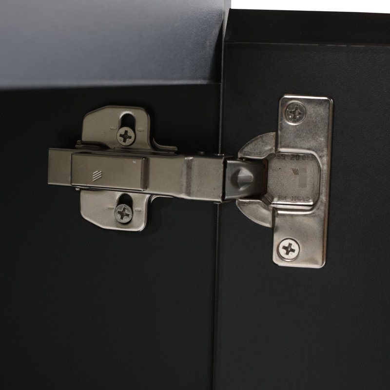 Meuble-lavabo noir avec lavabo en céramique et armoire d'appoint élégante, 30"