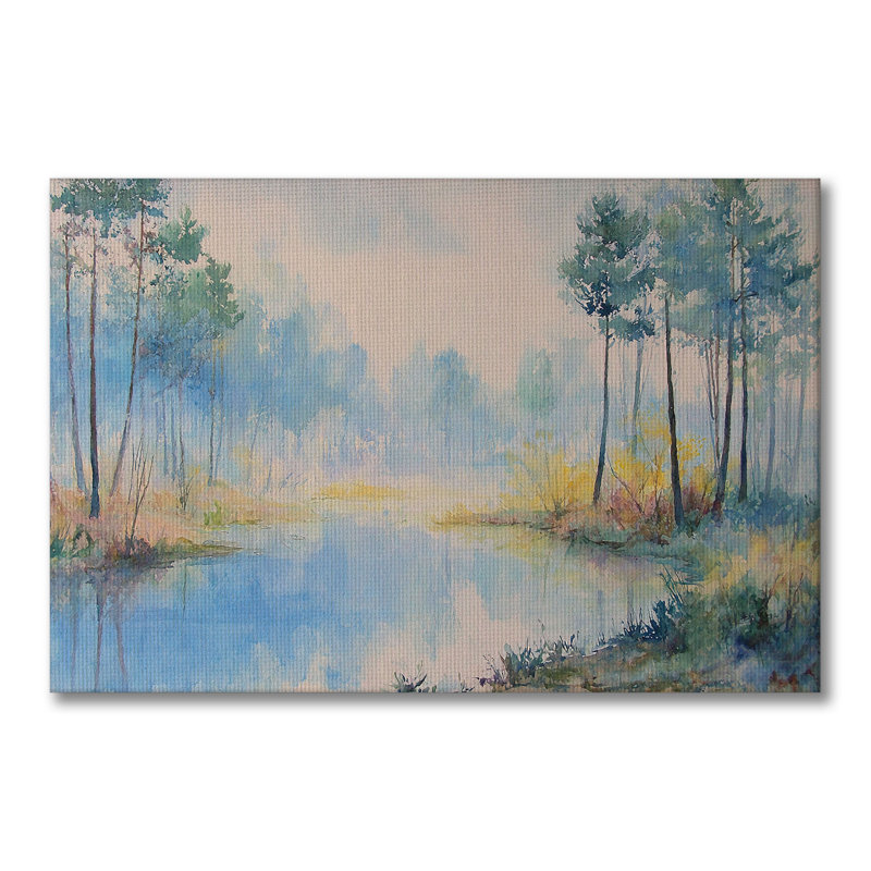 «Snowy Pines», art mural sur toile grand format - Décoration de salon, de chambre à coucher ou de bureau, L 60 po x H 40 po