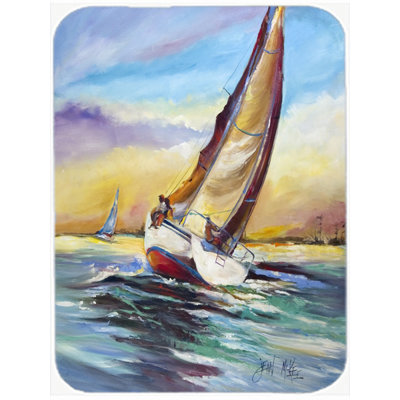Planche à découper en verre caroline trésors corn island Sailboat
