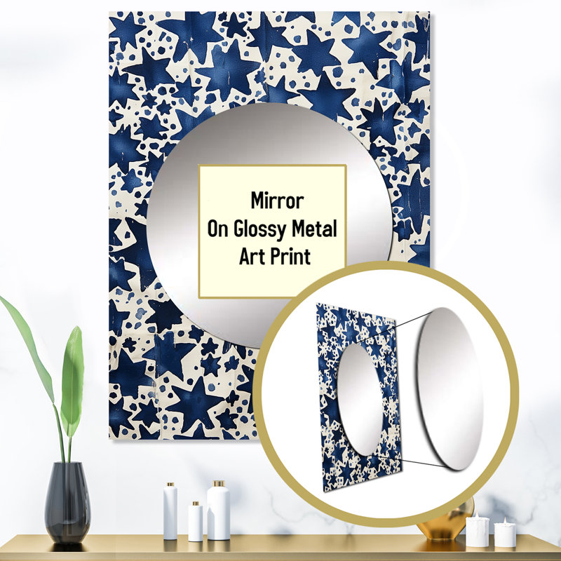 Ciel étoilé de Ralfie - miroir de formes abstraites, miroir mural moderne unique, impression d'art en métal, 40 po x 30 po