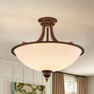 4-Light Glass Semi Flush Mount