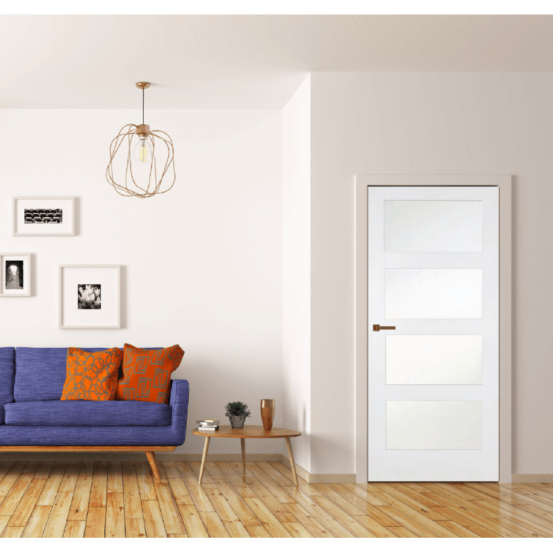 Gareld Shaker Glass Internal Door, 198.1cm H x 53.3cm W x 3.5cm D