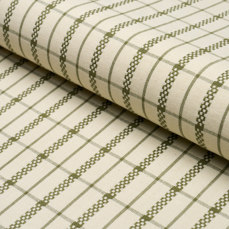 Boyd Check Fabric, Moss