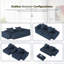 113" Modular Sectional Sofa, 2-Seat Sparkling Chenille Couch with 2 Chaises & 4 Pillows, No Assembly Required-346756636
