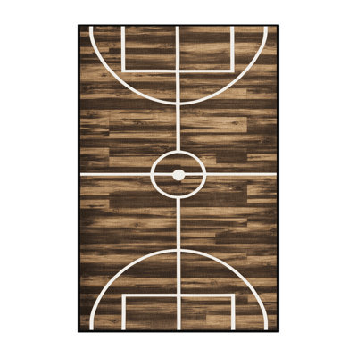 Washable Handball Court Sports Area Rug