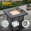 Table de foyer d'extérieur au propane 28 po avec rotin PE, réservoir de carburant caché et couvercle pour patio-290171565