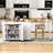 Extendable Kitchen Island With Dining Table, Storage, And Power Outlet, Perfect For Multi-Functional Kitchen Use And Entertaining.-1050007416