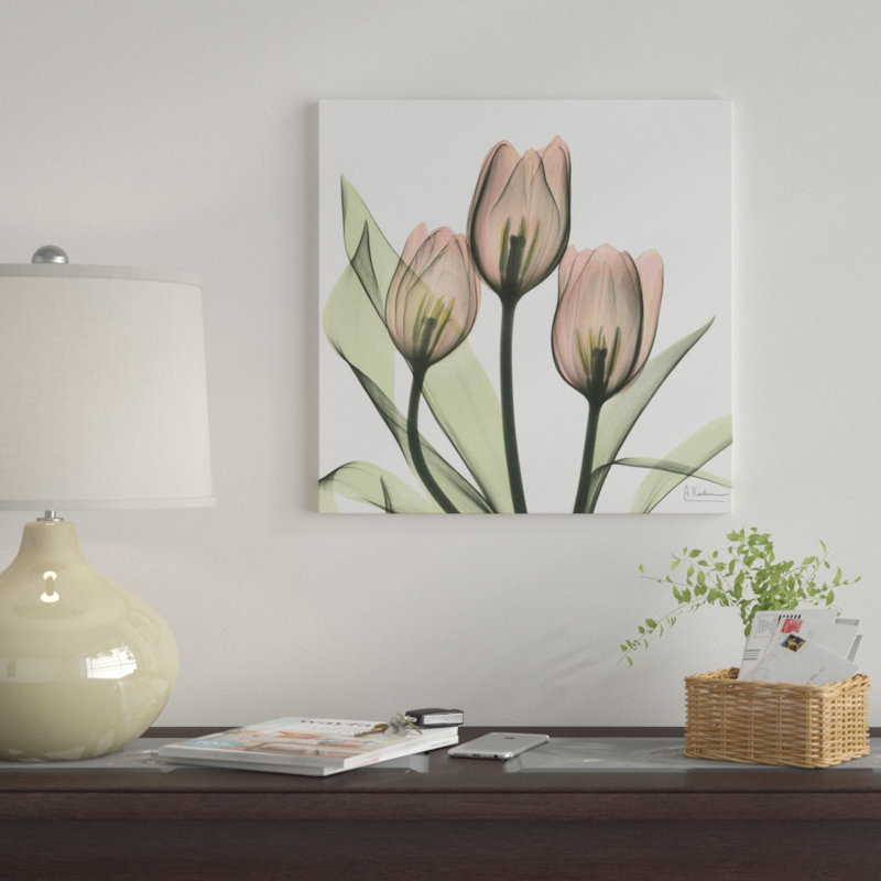 « tulipes i », impression sur toile, H 37 po x l 37 po x P 1,5 po, Pas de tapis, Toile tendue