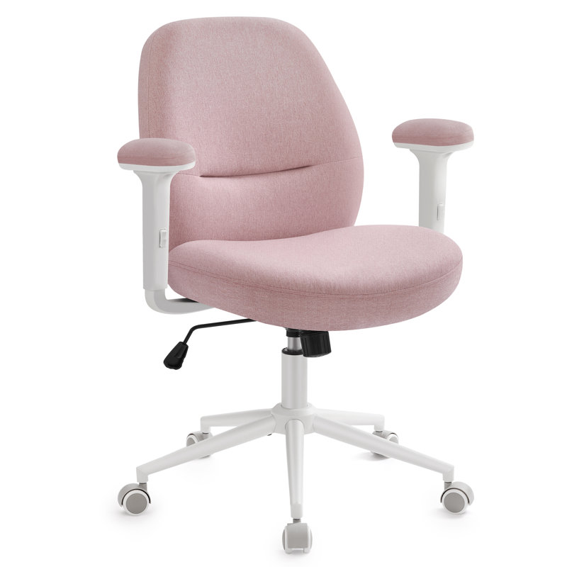 Takeisha Office Chair, Pink, White